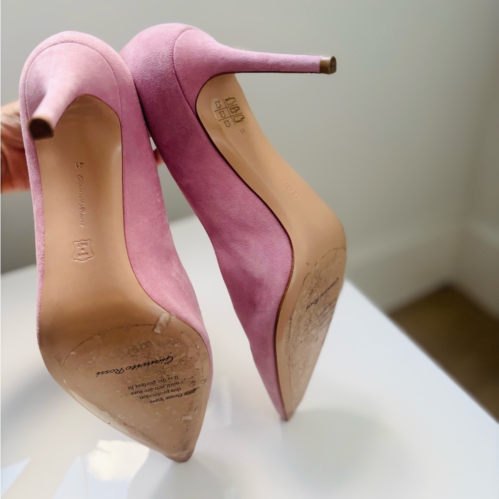 Gianvito Rossi Pink Suede Heels 41 - Picture 4 of 4